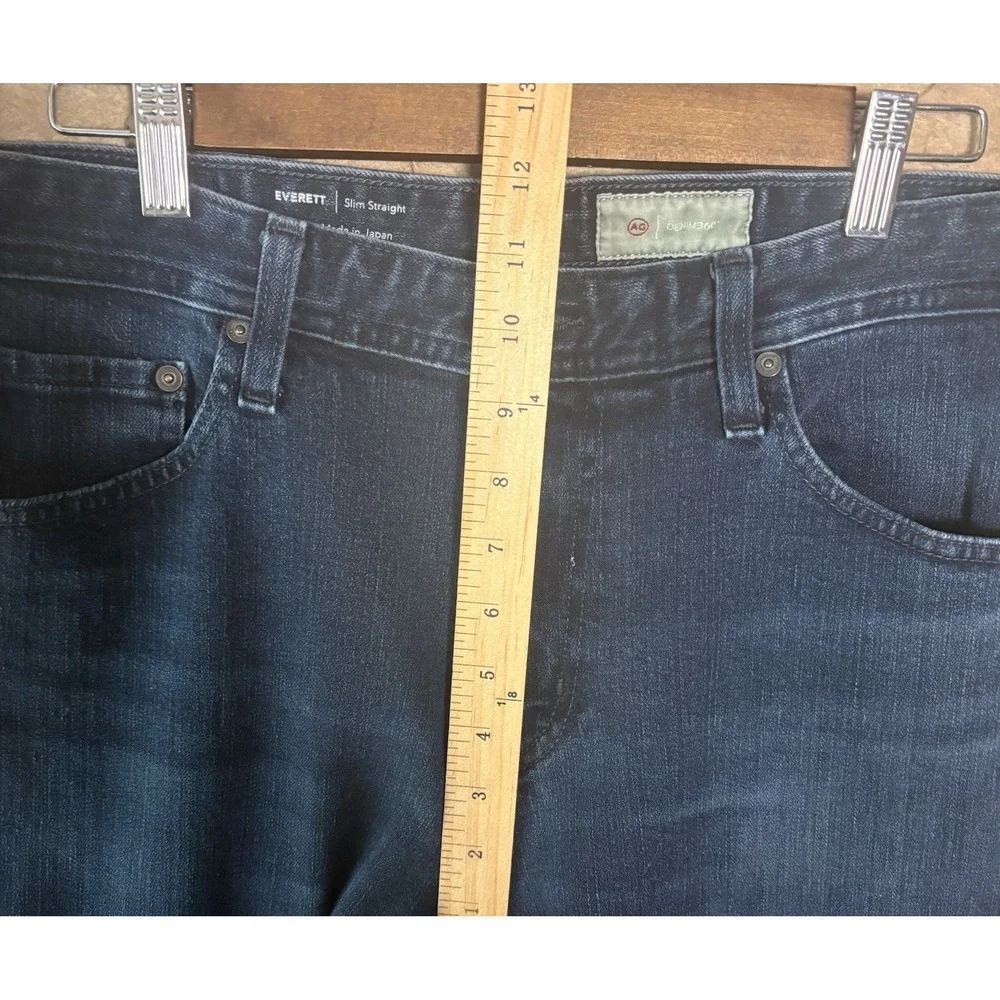 AG Adriano Goldschmied Everett Jeans Mens Sz 33x33 Dark Blue Stretch - SIZE NOTE
